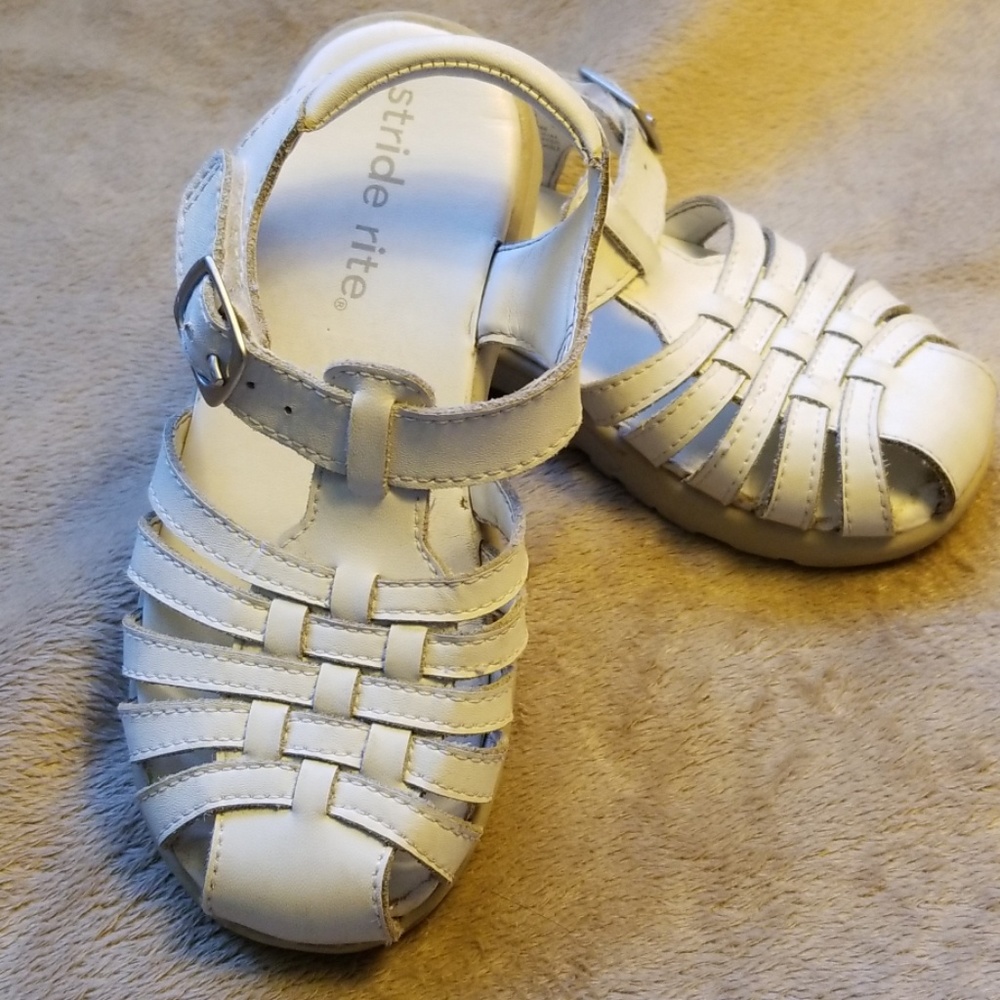 Girl's White StrideRite Sandals (sz 9)